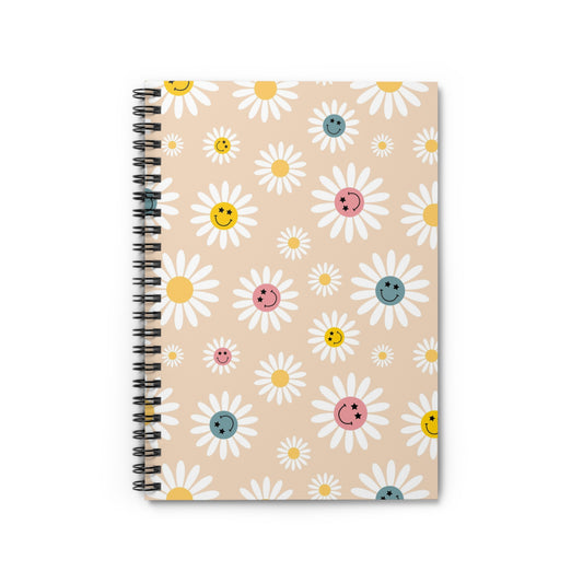 Daisy Smiley Face Spiral Notebook - Ruled Line