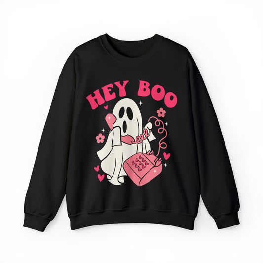 Hey Boo Adult Crewneck Sweatshirt