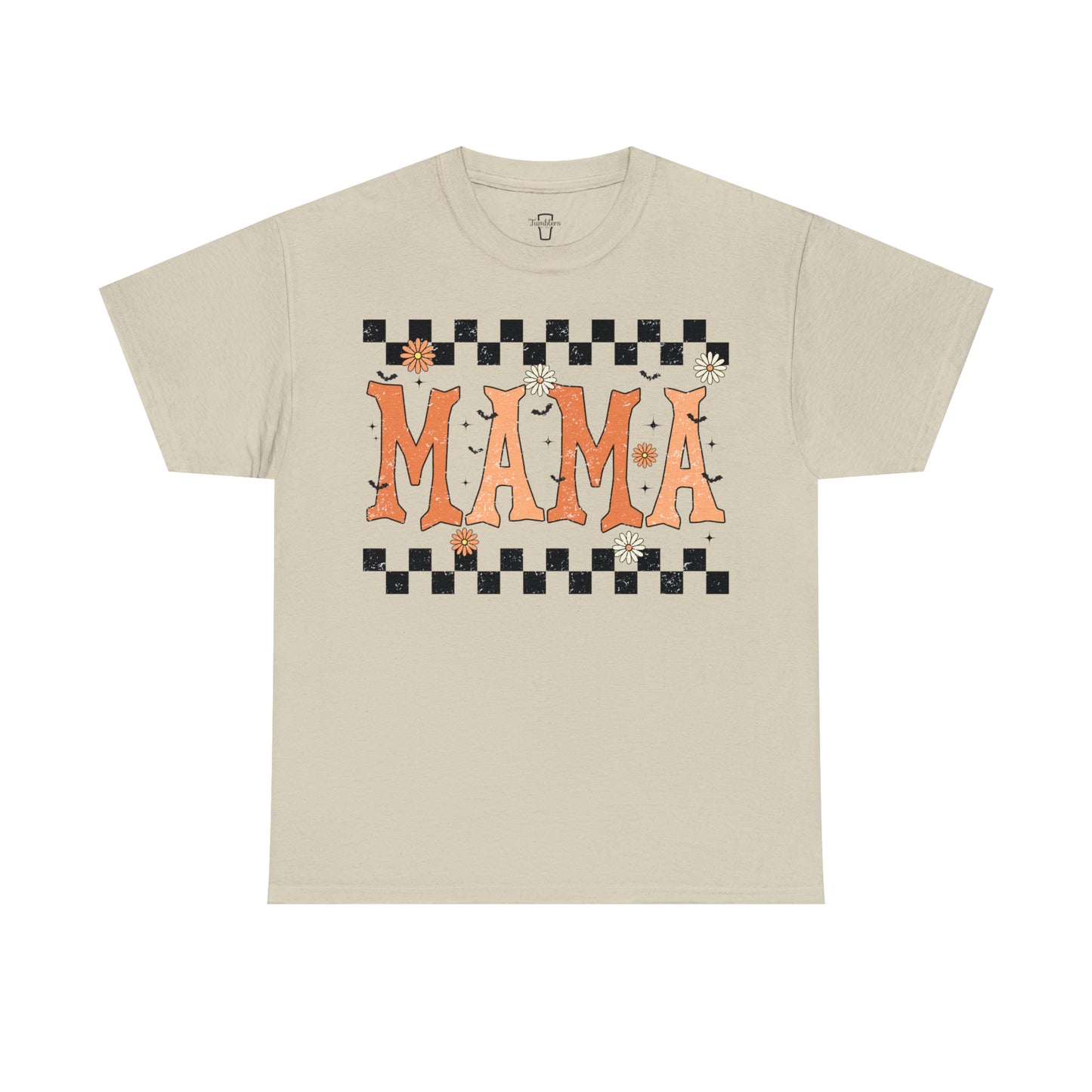 Mama Distressed Checkered Adult T-Shirt