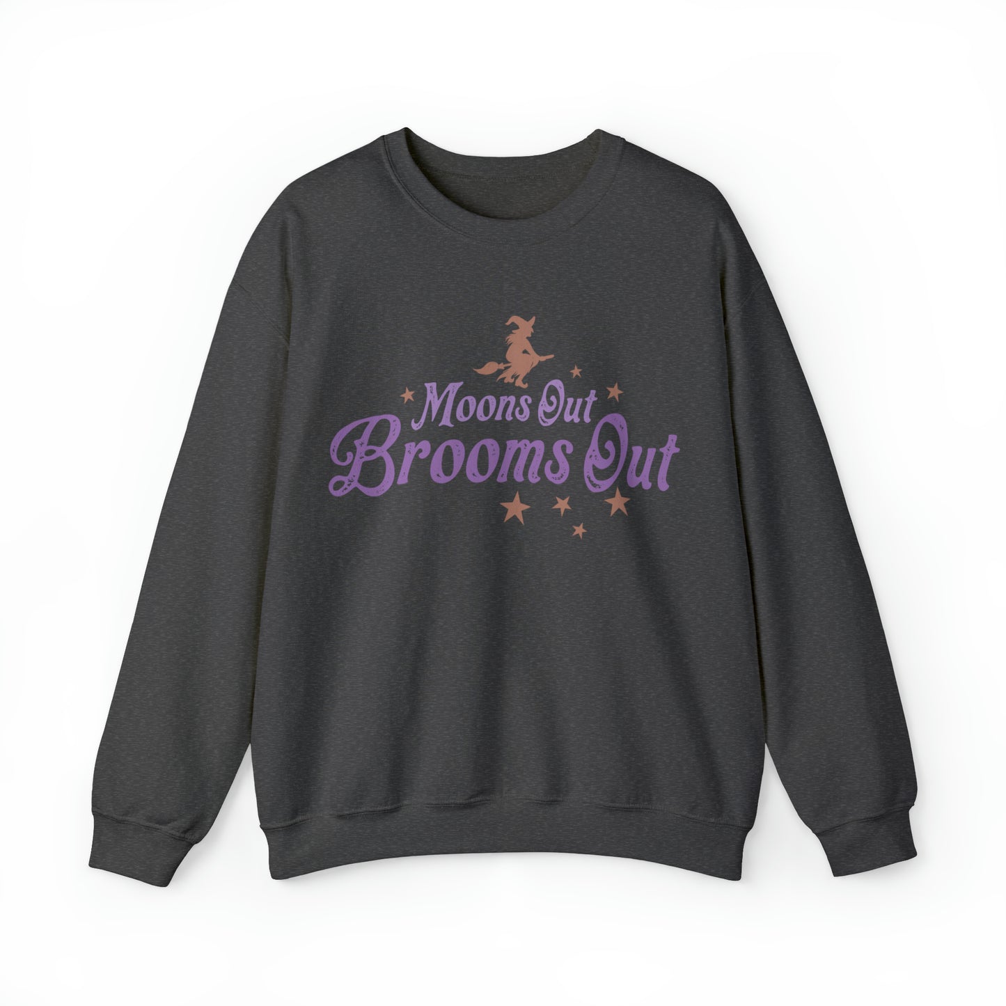 Moons Out Brooms Out Adult Crewneck Sweatshirt