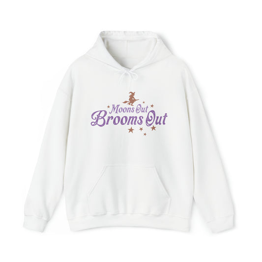 Moons Out Brooms Out Adult Hooded Sweatshirt