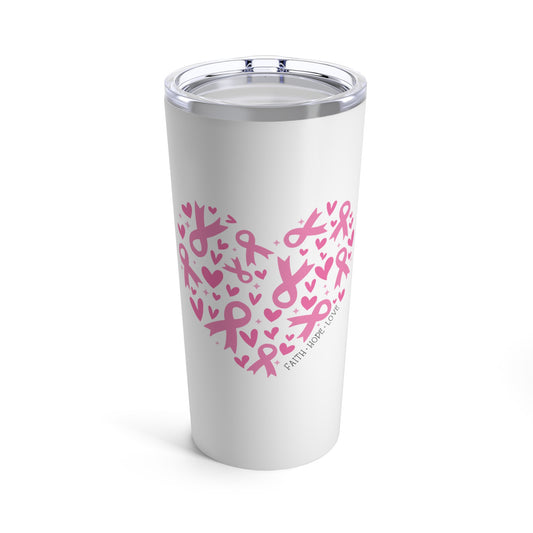 Faith Hope Love Breast Cancer Tumbler 20oz