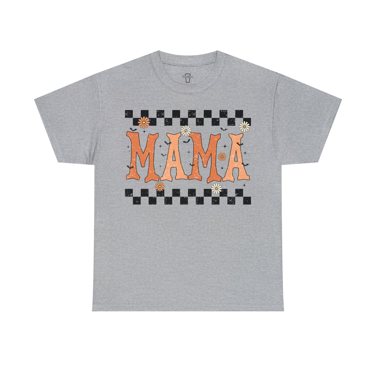 Mama Distressed Checkered Adult T-Shirt