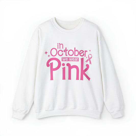 In October We Wear Pink Adult Crewneck Sweatshirt