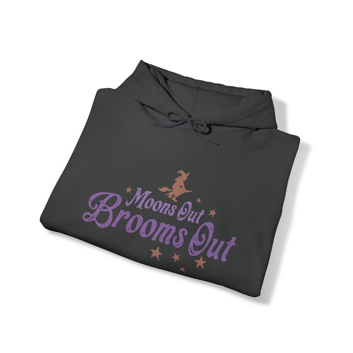 Moons Out Brooms Out Adult Hooded Sweatshirt