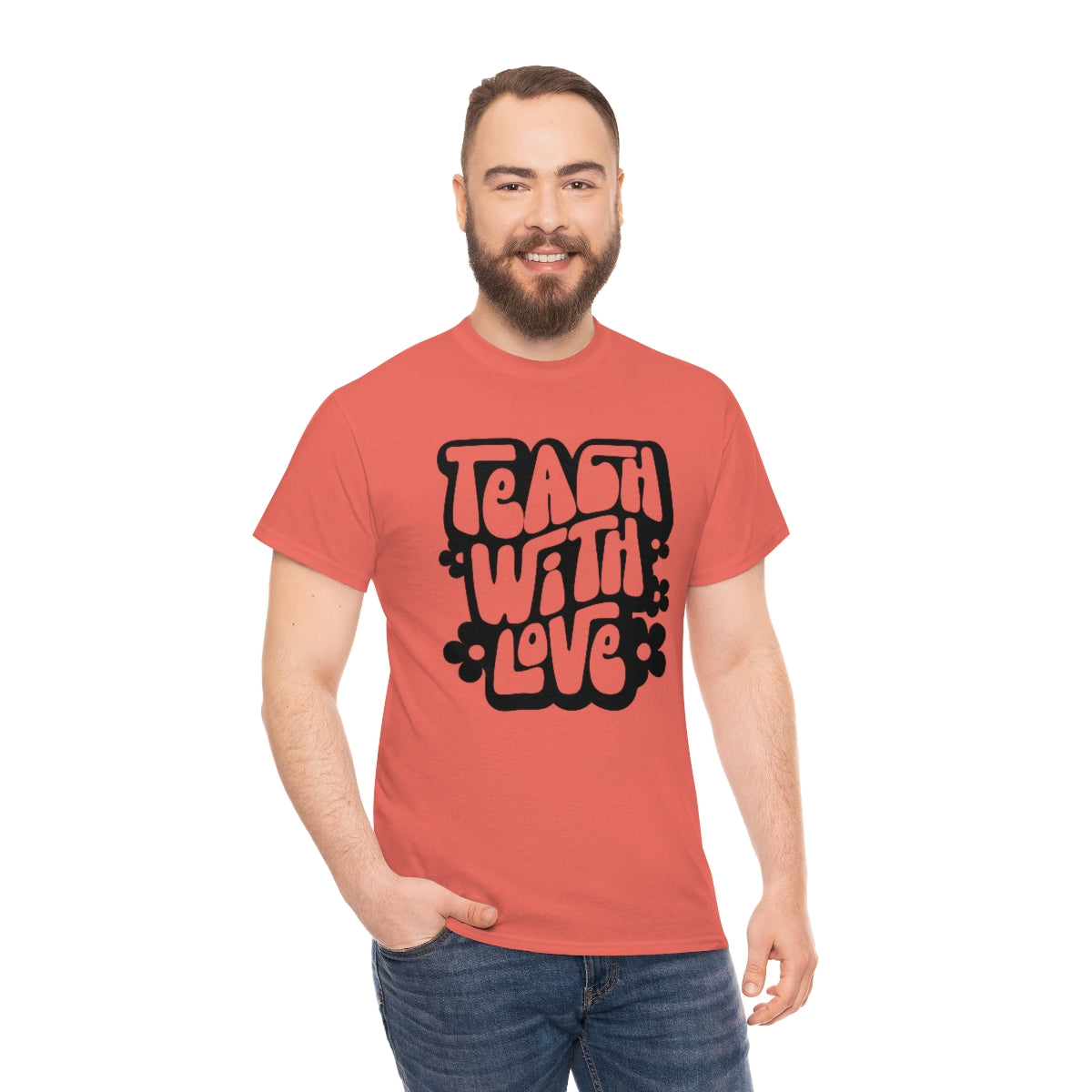 Teach With Love Adult T-Shirt - Black Design