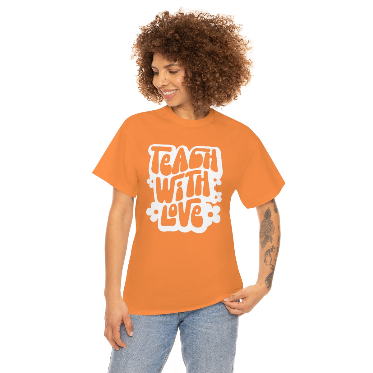 Teach With Love Adult T-Shirt - White Design