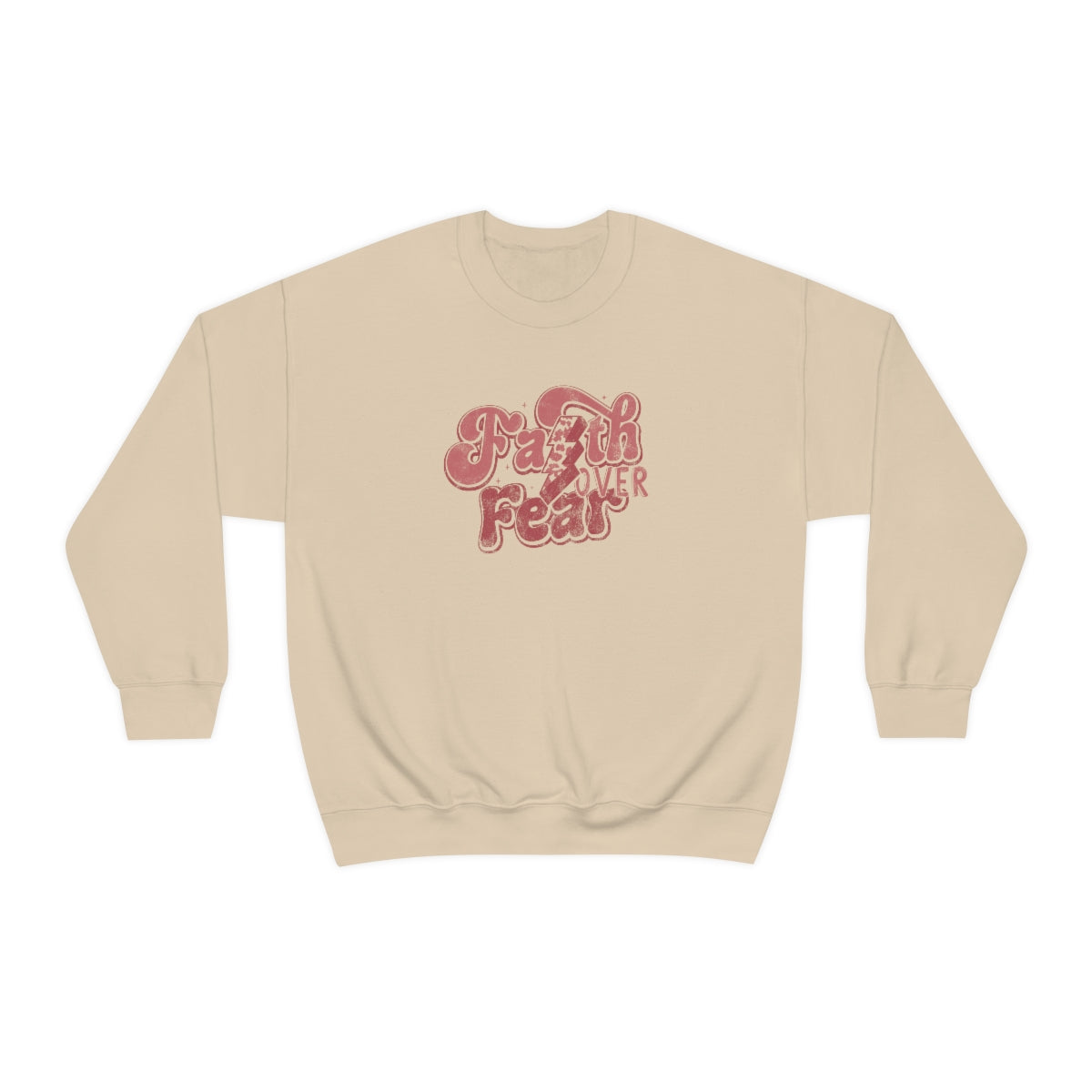 Faith Over Fear Crewneck Sweatshirt - Distressed