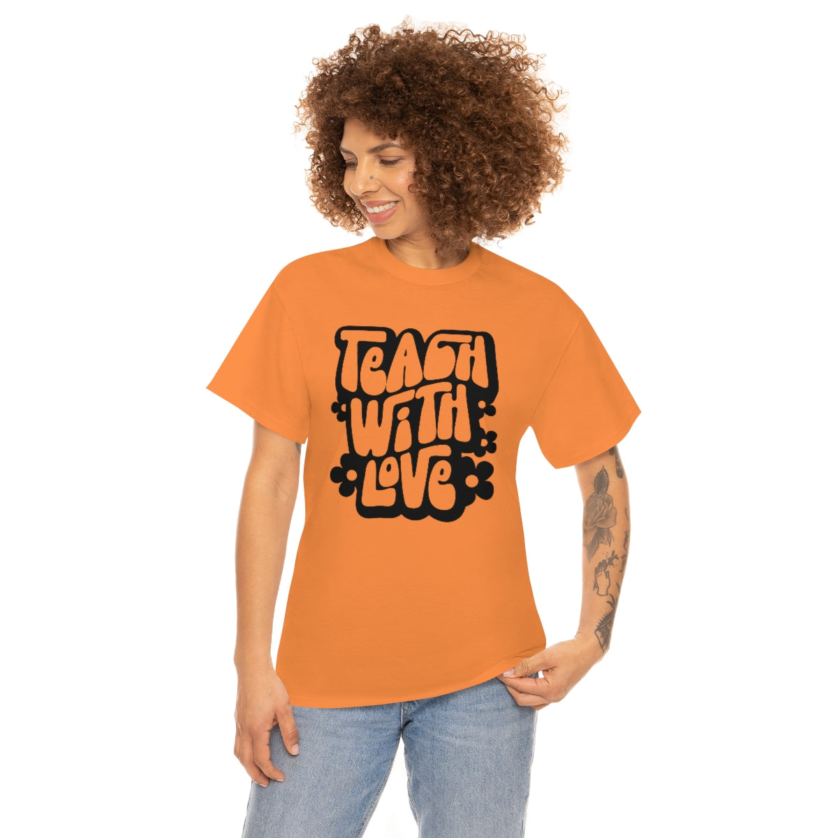 Teach With Love Adult T-Shirt - Black Design