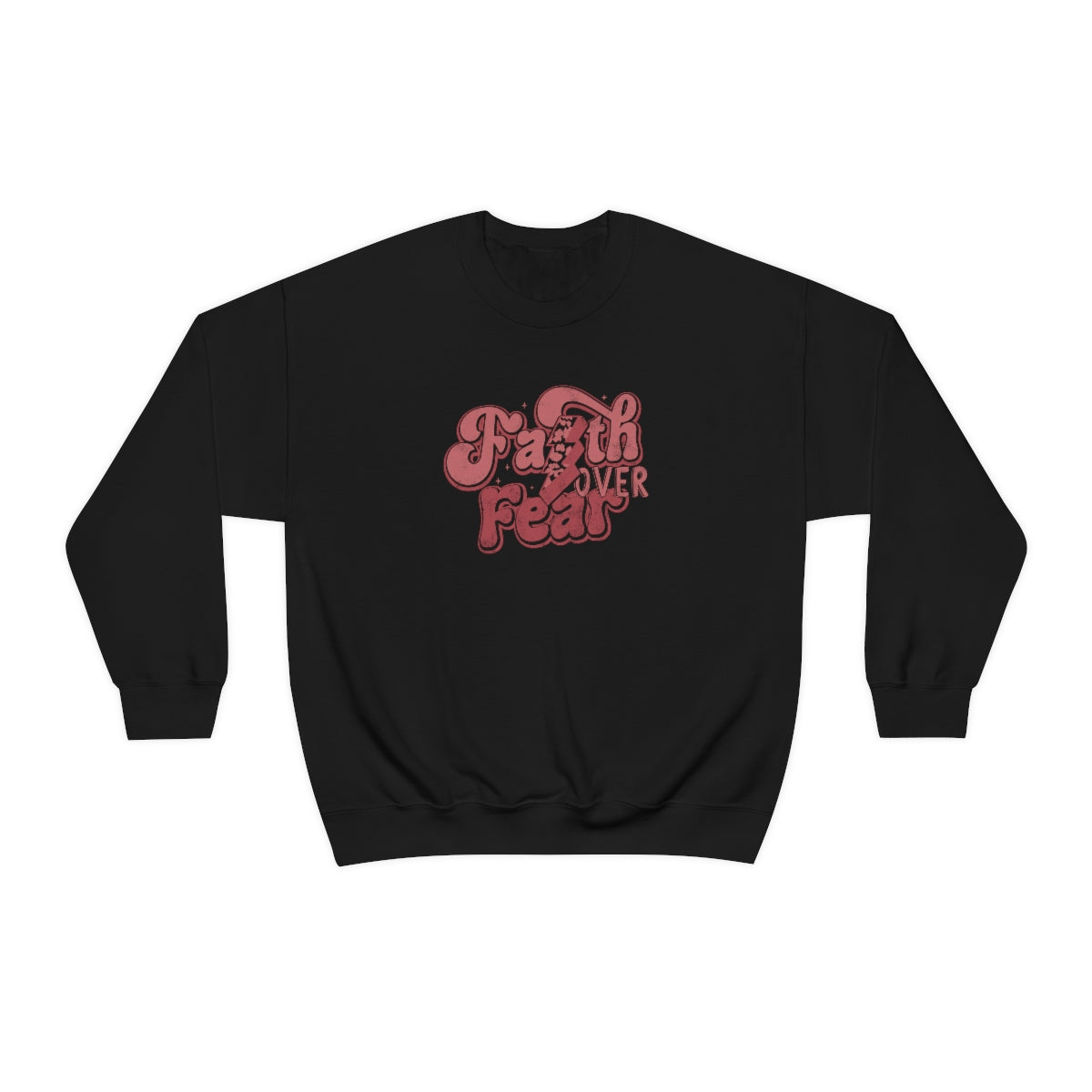 Faith Over Fear Crewneck Sweatshirt - Distressed