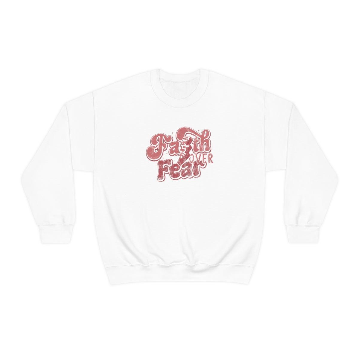 Faith Over Fear Crewneck Sweatshirt - Distressed