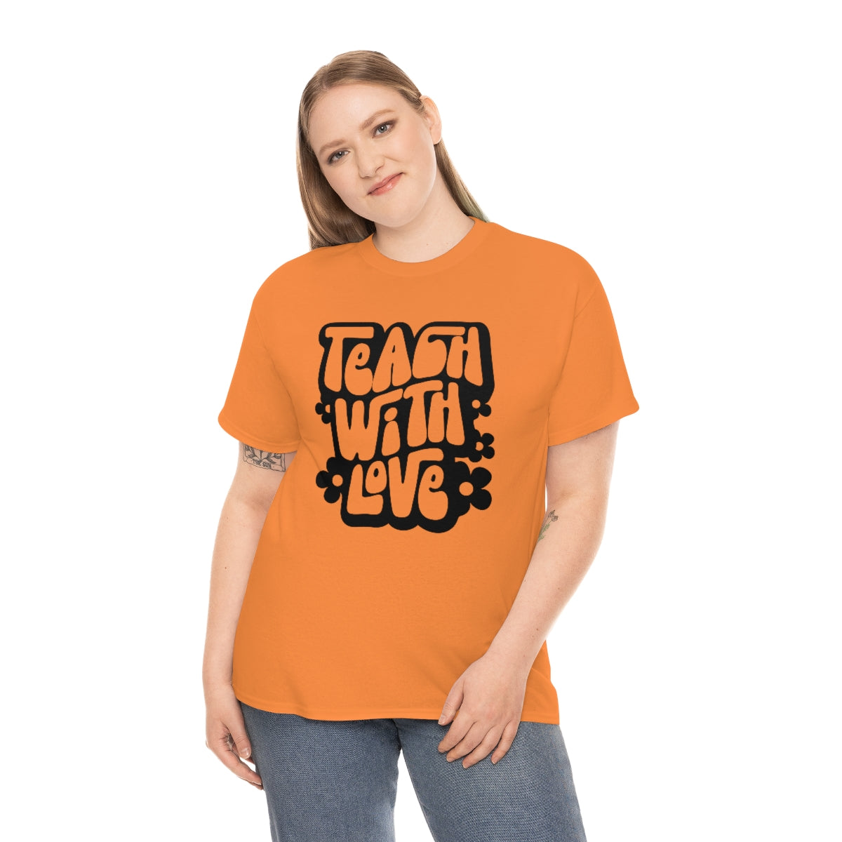 Teach With Love Adult T-Shirt - Black Design